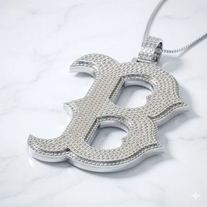Colgante de Letra del Alfabeto de Gran Tamaño, Joyería Hip Hop, Plata Sólida 925 con Baño de Rodio, Diamante Moissanita, Inicial con Incrustaciones de Diamantes, para Fiesta - Product Image 1