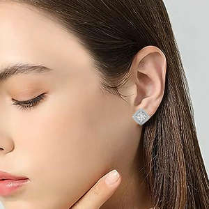 14K oro tachonado TW 3,08 quilates D Color VS1 Clarity Lab Grown Diamond Studs Pendientes de diamantes - Product Image 6