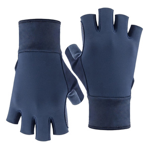 SAAR INDUSTRIES Unisex Leather Anti <b>Slip</b> Breathable Lightweight Custom Logo <b>Half</b> Finger Gloves for Closure Cycling Fitness - Product Image 4