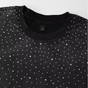 Trendy USA Rhinestone <b>T</b> Shirt Men Sparkle Bling Luxury Cotton Shirt Stylish Casual Streetwear Front <b>Back</b> Design - Product Image 2