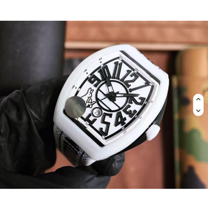 Montre mécanique de plongée avec boîtier carré en ABS orné de diamants, lignes parfaites et symétrie, résistance à l'eau 5 ATM, fermoir papillon - Product Image 1