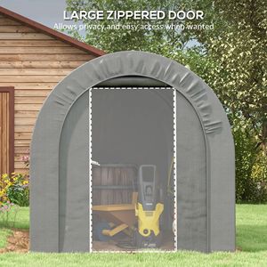 Tenda da Esterno in Metallo Zincato Impermeabile e Resistente 6FT X 8FT per Riporre Bici/Moto e Attrezzi - Product Image 6