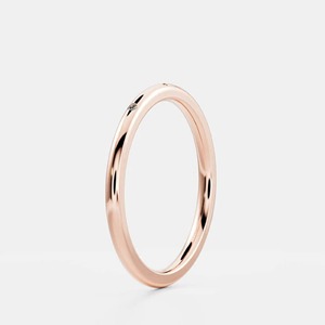 14k Solid Yellow Gold Diamond <b>Ring</b> Round Brilliant Lab Grown Diamond Band <b>Stacking</b> <b>Ring</b> Wedding Band Bridal Matching <b>Ring</b> - Product Image 2