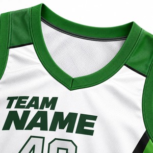 Custom Unisex Basketball Pants Set <b>White</b> Green Black Breathable All Seasons Sport Wear SOSH4 Polyester - Product Image 4