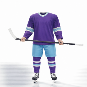 Maillot de hockey sur glace prêt pour le match, kit sportif personnalisé, polyester respirant, uniforme d'équipe sublimé, grande taille - Product Image 1