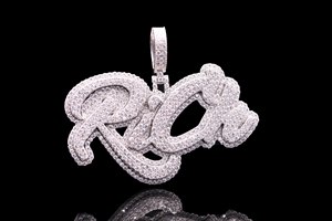 Colgante Personalizado con Mensaje de Ondas Sonoras de Diamantes, de Acero Inoxidable de Alta Calidad con Baño de Rodio, Amuleto de Letra Estilo Hip Hop, Joyería Unisex, Regalo - Product Image 2