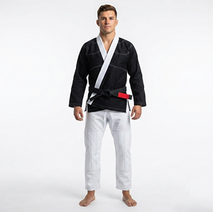 Kimono de BJJ noir pour homme, coupe classique, 100% polyester, résistant, vêtements d'arts martiaux, taille adulte - Product Image 1