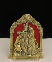 Nouveauté : Cadre photo artisanal en métal plaqué or, motif vache Radha Krishna, écologique et mignon, pour la décoration de la maison et les cadeaux