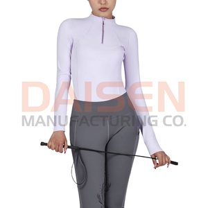 Camiseta Térmica de Equitación para Mujer, de Color Sólido, Poliéster y Elastano, Transpirable, de Secado Rápido, OEM - Product Image 5