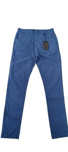 Vente en gros de pantalon chino pour hommes avec logo personnalisé, pantalon long en sergé décontracté en polyester et coton et élasthanne pour hommes, effet délavé uni - Product Image 2