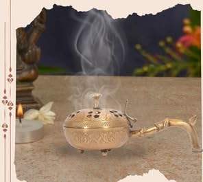 Quemador de Metal Natural Ecológico Hecho a Mano de Estilo Tradicional, Diseñado para Aromaterapia con Aceites Esenciales para el Hogar, Templo, Sala de Pooja, Venta al por Mayor - Product Image 4