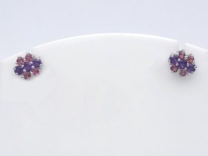 Boucles d'oreilles en tourmaline rose et améthyste, en argent sterling 925, bijoux en pierres précieuses naturelles, cadeau fait à la main pour femmes, élégant - Product Image 3