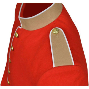 Hot Selling 2026 Ventoria Enterprises Scottish <b>Wool</b> Blend White Trim <b>Red</b> <b>Wool</b> Highland Doublet Pipe Band Jacket Top Wholesale - Product Image 4