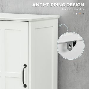 Mobiletto Alto Bianco Salvaspazio per Bagno, Armadio a Colonna con Ripiani Aperti, Cassetti e Ante a Scomparsa, Ripiani Regolabili in MDF, Ideale per Uso Ospedaliero - Product Image 6