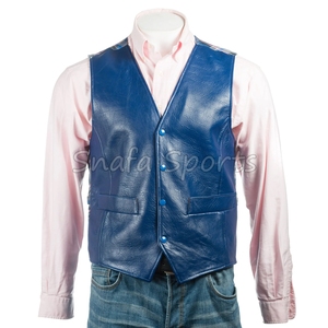 New High Quality Custom Men Leather Biker Vest Custom biker High Quality Wholesale Men's Leather Vest - Product Image 6