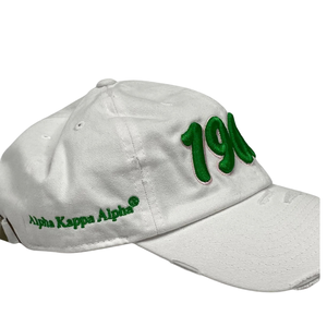 AKA 1908 White Hat Green Embroidered Letter Baseball <b>Cap</b> Adjustable Cotton Headwear Casual Fashion <b>Vintage</b> Style <b>Cap</b> for Men - Product Image 2