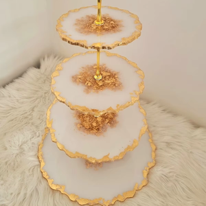 Support à dessert réutilisable en résine écologique de haute qualité, résistant à la chaleur, présentoir à gâteaux design - Product Image 1