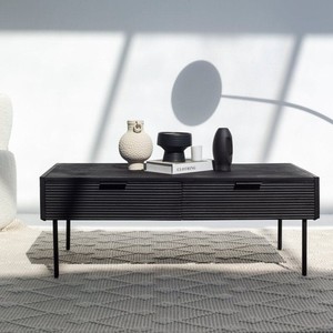 Mesa de Centro y Mueble para TV Vandana Astra Hexa Negra de 2 Cajones para Decoración Moderna de Sala de Estar - Product Image 4