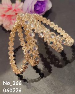 KVM Meenakari Gold Plated <b>Copper</b>-Based Alloy Enamel Bridal <b>Bangle</b> Geometric Bezel Setting | Trendy Women's Jewelry <b>Bangles</b> 05 - Product Image 4