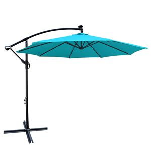 Ombrellone da Esterno da 3 Metri con Luci LED Solari, Impermeabile, 8 Stecche, Base a Croce con Manovella per Esterni - Product Image 6