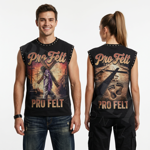 Screen Printed Custom Design Sleeveless T Shirt Men Washed Cotton Tank Top Streetwear Casual Fashionable Comfortable Top Shirt - Product Image 2