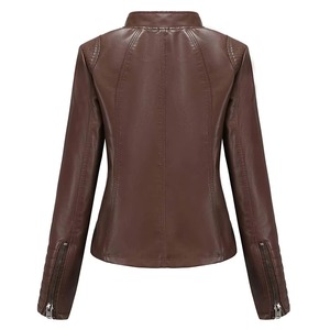 Chaqueta de Cuero Genuino para Mujer, Chaqueta Bomber de Piel de Cordero Real, Elegante para Damas - Product Image 2