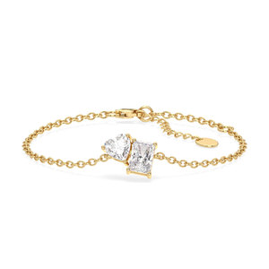 Bracelets à maillons REYES personnalisables en or blanc 14 carats avec diamant de laboratoire de 1,8 carat, bijoux de luxe pour femmes, cadeau d'anniversaire ou de mariage - Product Image 6