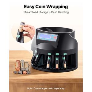 เครื่องนับเหรียญดอลลาร์สหรัฐฯ พร้อมจอ LCD สามารถนับเหรียญได้ 300 เหรียญ รวมถึงเหรียญควอเตอร์ 1/5/10/25 เซ็นต์ เครื่องคัดแยกเหรียญราคา 1 ดอลลาร์ - Product Image 6