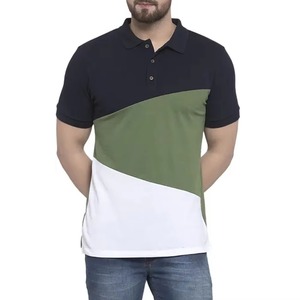 <b>Men's</b> Color Blocked <b>Polo</b> <b>Shirt</b> Short Sleeve Knitted Casual Design Navy <b>Green</b> White Geometric Pattern Wholesale Supplier Custom - Product Image 1