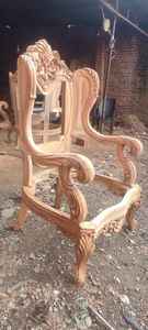 Royal Designer Single Seater Sofa Chair Solid Wooden Frame Upholstered <b>Seating</b> for Modern Classic Living Room Decor - Product Image 3