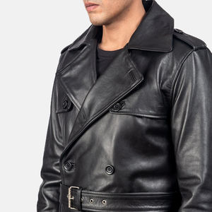 Abrigo de Invierno para Hombre, Personalizado, de Cuero Genuino, Estilo Gabardina, Tejido Impermeable, Corte Ajustado, Ecológico, Transpirable, Cuello en V - Product Image 5