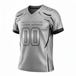 Ensemble de maillot et short de football américain personnalisé, sublimé, respirant, anti-UV, avec logo sur le devant, 100 % polyester - Product Image 2