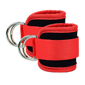 Sangle de cheville professionnelle unisexe pour entraînement, fitness, gym, avec rembourrage en néoprène, respirante, robuste, avec anneau en D réglable - Product Image 2