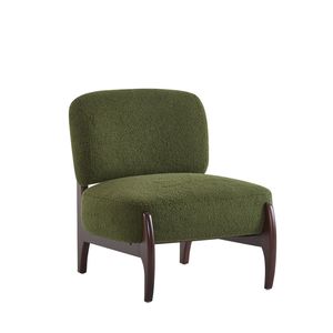 Poltrona Lounge Moderna in Bouclé da 25,5 Pollici con Struttura in Legno Massello, Rivestimento Morbido e Resistente per Soggiorno e Camera da Letto - Product Image 5