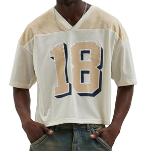 Maillot de football américain en maille personnalisé OEM, nouvelle arrivée, haute qualité, tricoté, grande taille, respirant pour hommes - Product Image 1