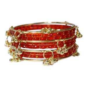 Red Gold Plated Alloy <b>Bangles</b> Set Women's Ethnic Wedding Jewelry Fashion Bracelets - Product Image 6