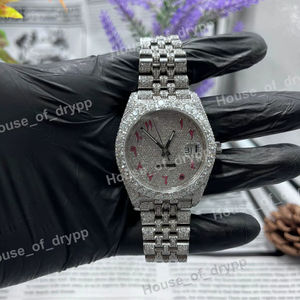 Reloj Iced Out con Diamantes Moissanite VVS, Esfera Árabe, Acero Inoxidable, Estilo Hip Hop, Lujoso, Unisex - Product Image 2