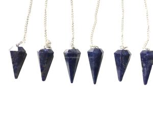 Pendule en cristal SODALITE naturel avec chaîne pour REIKI, méditation de guérison, pendule en cristal pour énergie, vente d'usine - Product Image 2