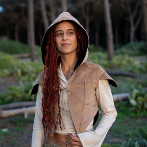 เสื้อกั๊กแฮนด์เมดลายใบไม้สไตล์พิกซี่ ชุดแฟนซีสำหรับงานเทศกาล คอสเพลย์ และสไตล์โบฮีเมียน ชุดคลุมฤดูร้อน - Product Image 1