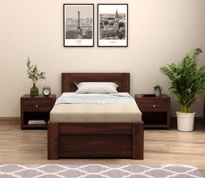 Advika Luxora Crestwood | Dark Sheesham Wood Single <b>Bed</b> with Drawer Storage | Solid Wooden Cot <b>for</b> Bedroom | - Product Image 2