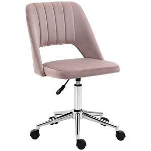 Sedia da Ufficio in Velluto con Schienale Medio, Girevole, Design a Conchiglia, per Studio e Camera da Letto, Certificata BIFMA, Sedia Direzionale in Alluminio e Nylon - Product Image 1