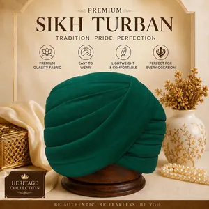 Turbante Pagri Sikh Dastar Listo para Usar para Bodas, Paquete al por Mayor, Envoltura Tradicional India para la Cabeza del Novio, Ropa Étnica para Fiestas y Ocasiones Festivas - Product Image 3