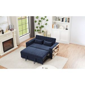 Divano Letto Moderno Blu da 156 cm con Schienale Regolabile, Divano Convertibile per Soggiorno - Product Image 3