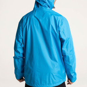 Chaqueta Impermeable Azul con Capucha para Hombre, Estilo Deportivo, Cierre de Cremallera, Material de Poliéster, para Primavera - Product Image 2