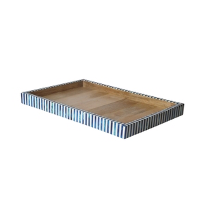 Bandeja Ovalada de Madera Estilo Vintage Hecha a Mano, Bandeja Decorativa con Estampado Esmaltado, Plato Largo de Madera para Servir Aperitivos y Frutos Secos - Product Image 3
