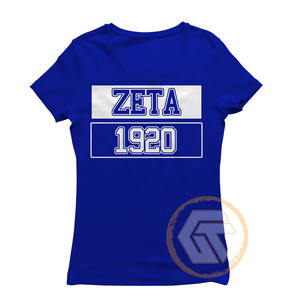 Camiseta de Algodón Personalizada al por Mayor de Zeta Phi Beta, Ropa de Sororidad de Alta Calidad para Mujer, Transpirable, Informal, para Todas las Temporadas - Product Image 1