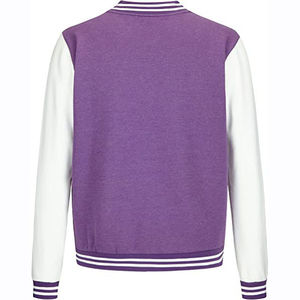 Veste de sport violette pour homme, manches blanches, style preppy, fermeture à boutons, coupe classique, vêtement d'automne - Product Image 4