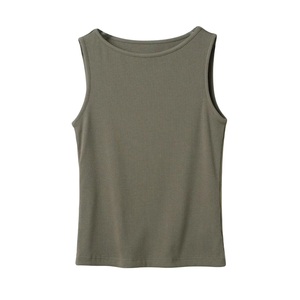 Tops Cortos Personalizados de Alta Calidad con Logotipo para Mujer, Chaleco sin Mangas con Cuello Redondo, Tops Cortos de Punto Acanalado para Mujer, Verano - Product Image 3