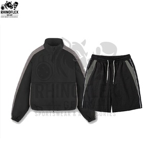 Men's Reflective Softshell Windbreaker Shorts Set 2-piece Nylon Tracksuit Summer Shirt Shorts <b>Wind</b> <b>Breaker</b> For Outdoor - Product Image 5