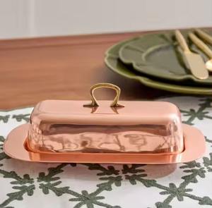 Recipiente para mantequilla de metal con tapa, contenedor para mantequilla para la mesa de comedor de la cocina. - Product Image 5